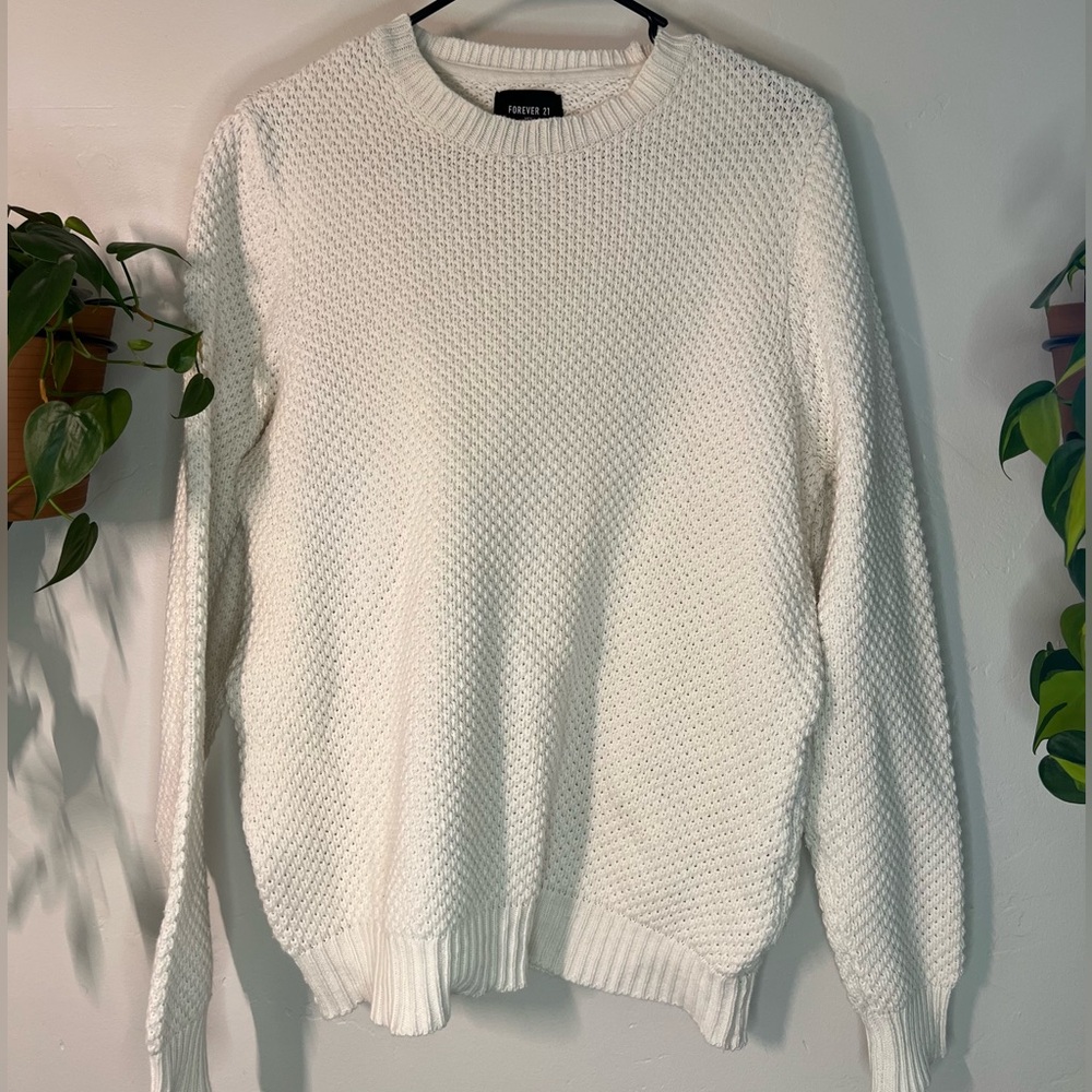 Forever 21 Cream Knit Sweater